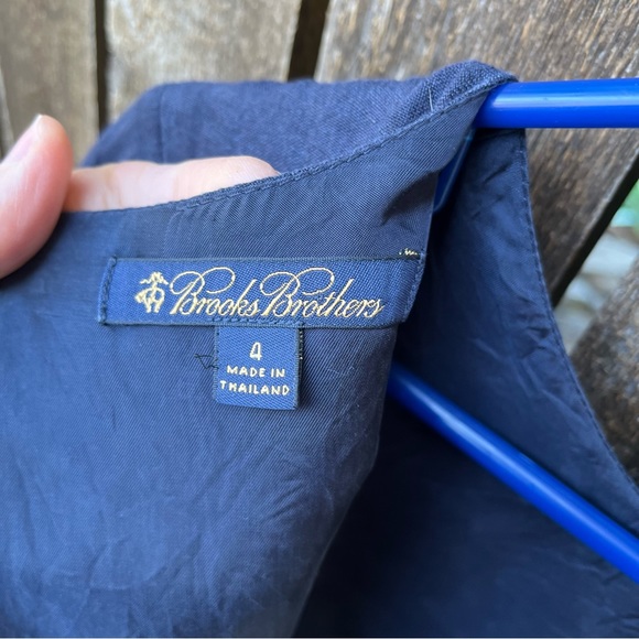 Brooks Brothers Navy Blue Linen Shift Dress Sz 4 - Picture 3 of 14